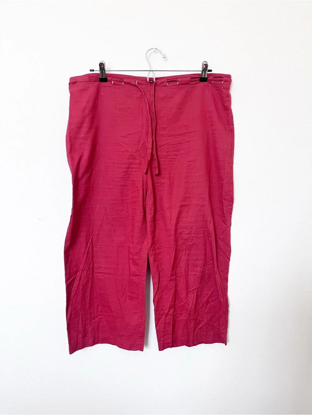 Eileen Fisher Burnt Orange Silk Cotton Wide Leg Capri Pants Size PS